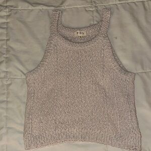 POL Women's Knit Crop Top - Light Gray